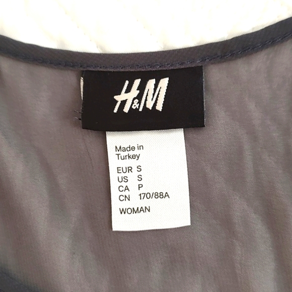 H&M Womens Dark Grey Sleeveless Layered Ruffle Mini Dress/ Size S - Picture 7 of 11